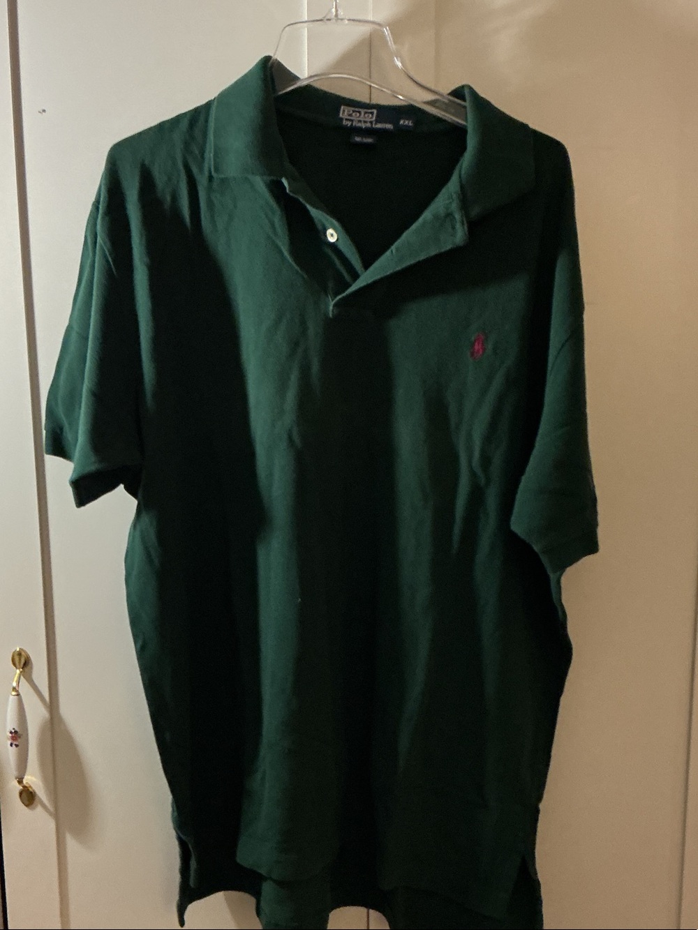 Ralph Lauren Dark Green Polo with Pink Pony Embroidery